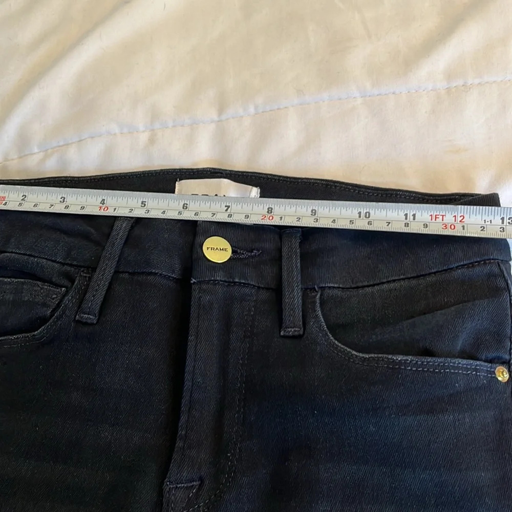 Frame Le Crop Mini Boot Black size 26  Raw Hemline Streetwear Edgy. NWOT - Picture 13 of 17